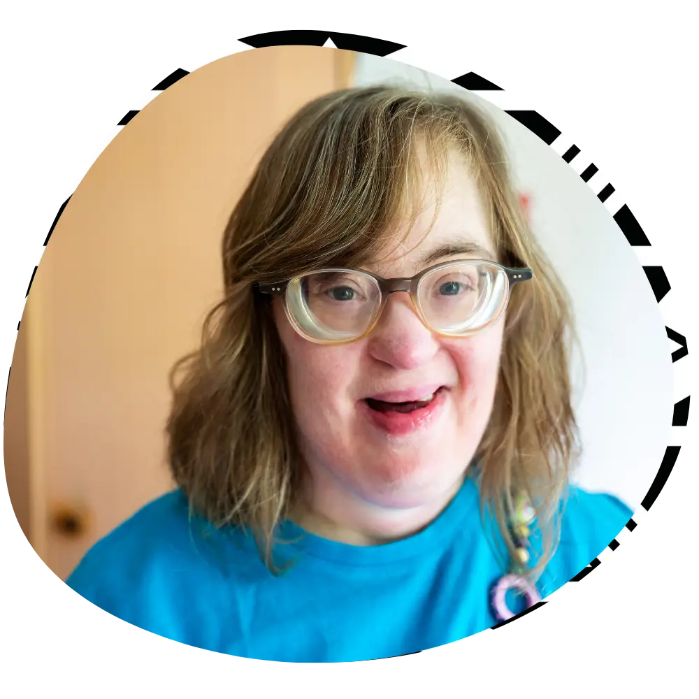 Disabled woman smiling at camera
